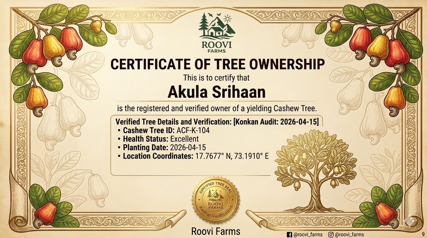 ROOVI FARMS ownership certificate